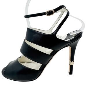 Chanel Classic Strappy CC Logo Ankle Strap High Heel Sandals size 38C US7